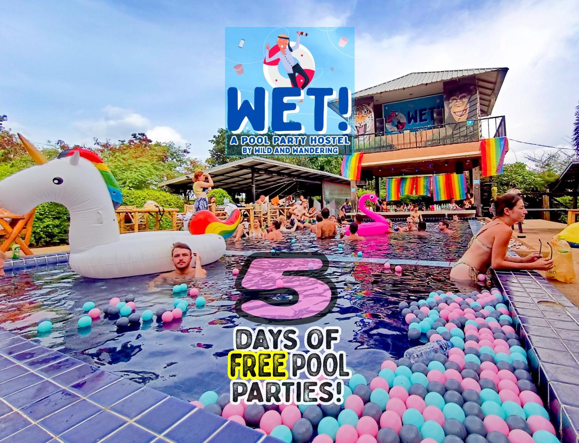 Wet! A Pool Party Hostel By Wild & Wandering Haad Rin Dış mekan fotoğraf